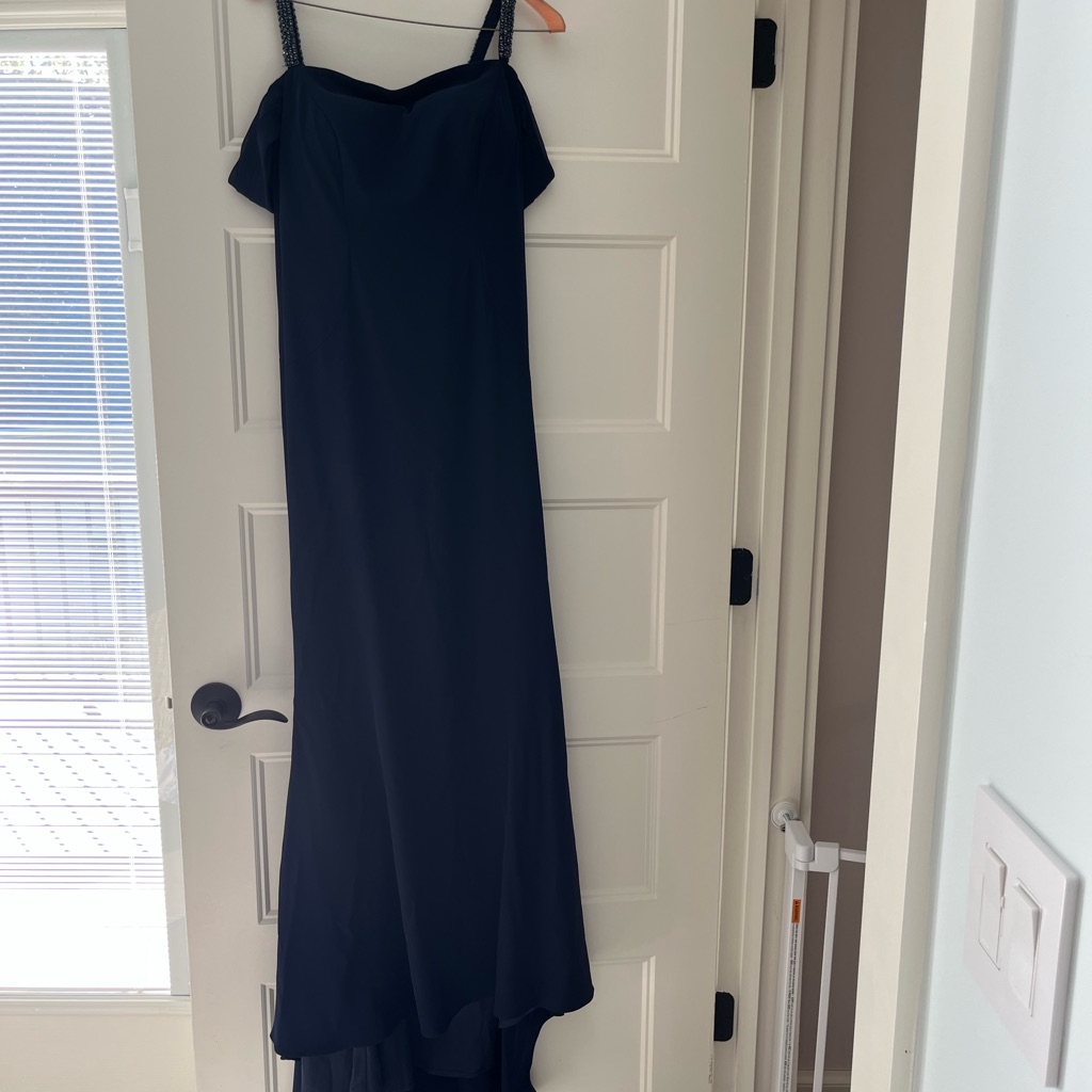 Blue Spaghetti Strap Slip Dress For Cocktail